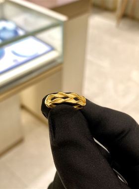 周大福麦穗黄金戒指开口可调节