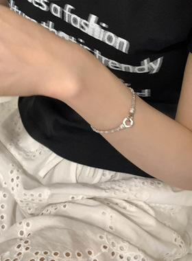 S925纯银双环锁扣满天星手链