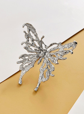 欧美立体液态合金大蝴蝶戒指女ins复古小众时尚夸张气质指环潮