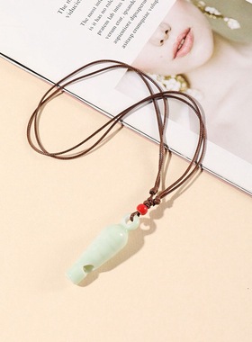 陶瓷饰品罗卜口哨项链吊坠手工编织可调节可爱学生女礼物新款