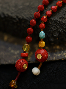 灵火灵云原创灵丹真朱砂手链方糖拉丝雷祖紫微大帝护身平安简约礼