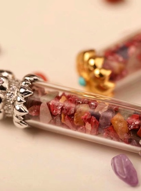 一生安朱砂多宝如意瓶吊坠925纯银镶嵌男女可打开嘎乌盒晶体颗粒