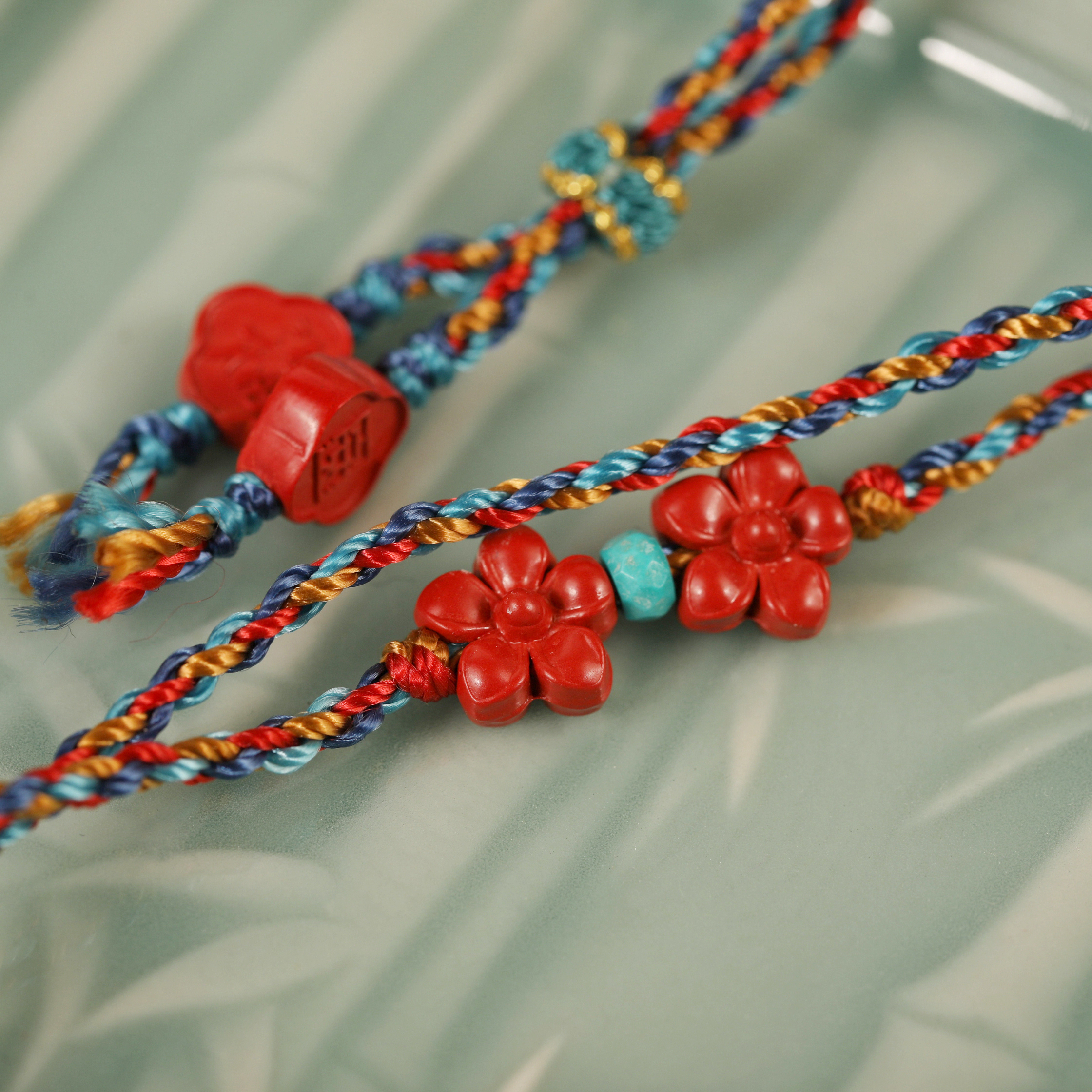 一生安朱砂九尾狐吊坠项链s925纯银镶嵌工作事业顺利漂亮平安健康 - 图2