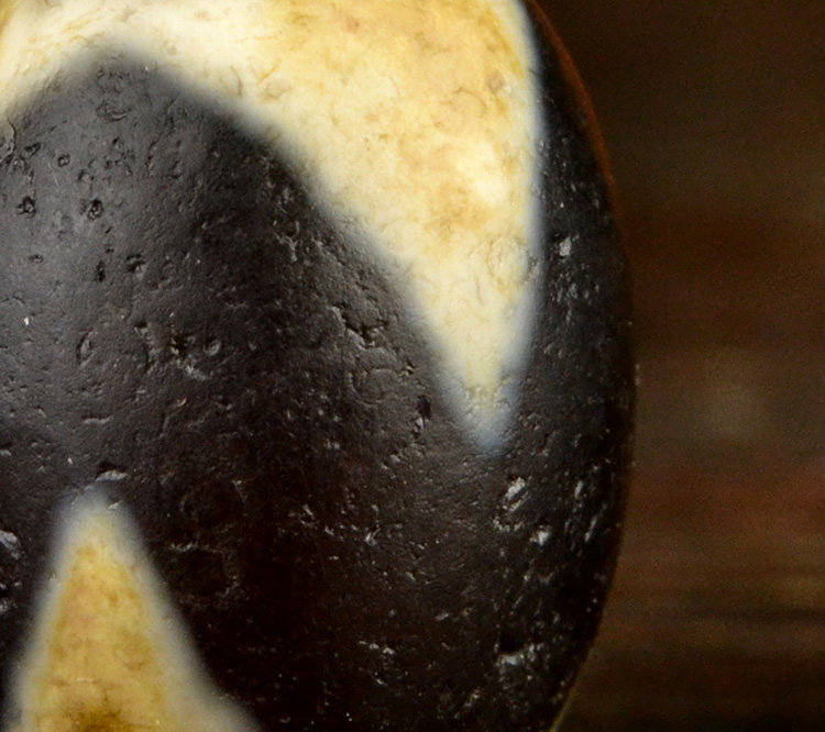 原矿西藏三眼虎牙老天珠至纯星月 老禅匠 天然手工佛饰其他DIY饰品配件