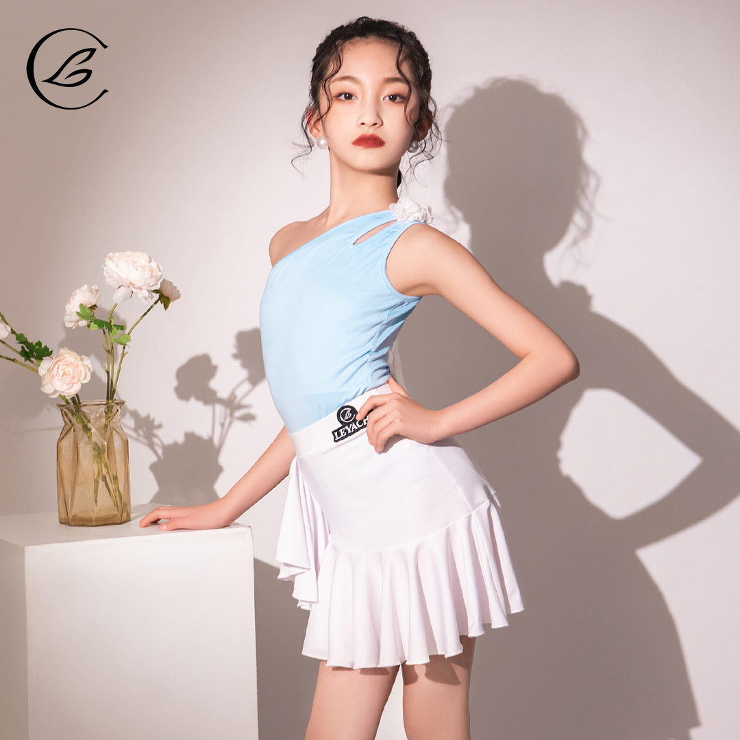 乐雅池2023春夏新款拉丁舞服装儿童女练功服女童舞蹈服-图1