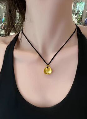 铜镀金钛钢女小胖福项链爆款