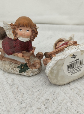 小天使圣诞节摆件装饰品配件雪橇天使摆件圣诞节礼物小朋友