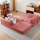 Large Striped Velvet Vacuum Compression Modular Sofa Bed