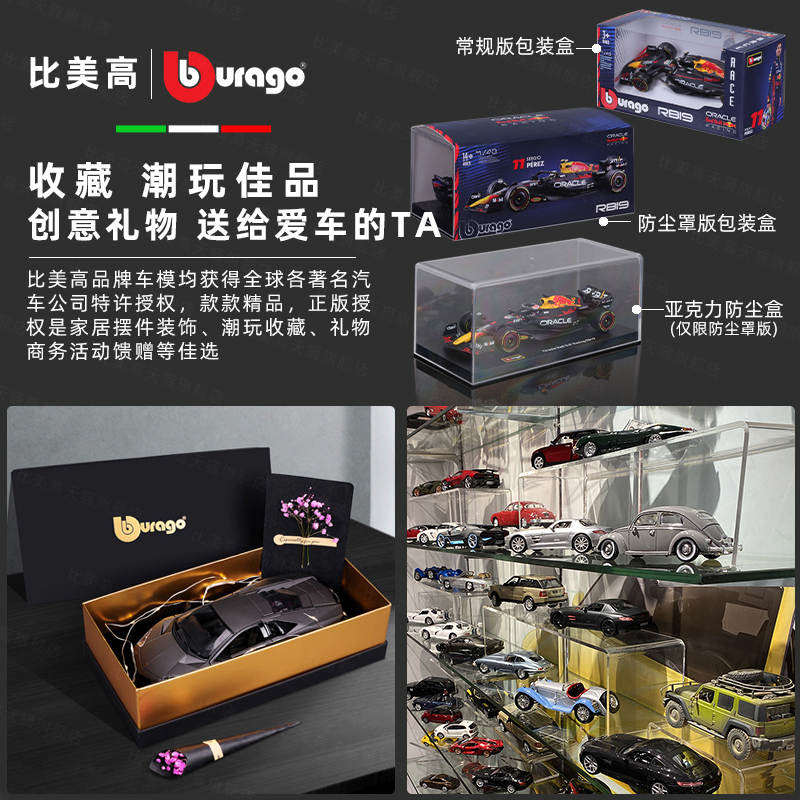 比美高2023 F1车模1:43红牛RB19方程式模型赛车仿真合金维斯塔潘 - 图3