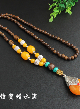 木珠链男女民族风毛衣链百搭