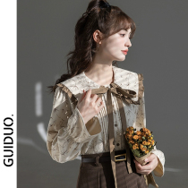 Long sleeve shirt woman fall 2023 new womens clothing design sensation Little crowdspring autumn French style Dont make dolls collar blouses