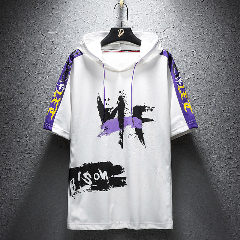 夏季短袖20男士新款男孩连帽潮卫衣 pasok卫衣