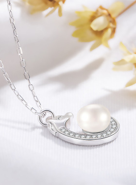 S925纯银珍珠福马项链本命年饰品