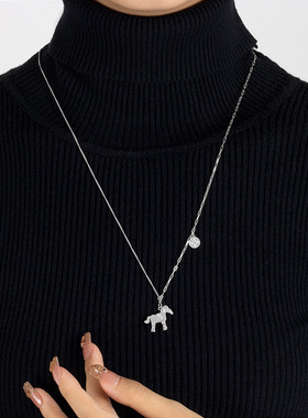 S925纯银马上有钱珍珠毛衣链饰品