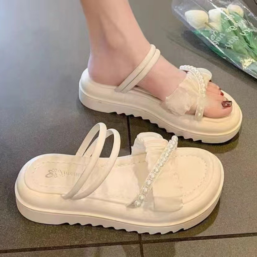 时尚百搭凉拖鞋两穿二合一凉鞋仙女风新款夏季外穿网红珍珠沙滩鞋,淘宝优惠券,粉丝福利购,淘宝优惠卷