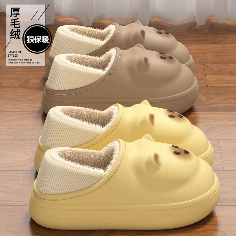 轻便包跟加厚软底加绒保暖防寒可爱小猫孕妇棉拖鞋女防水防滑耐脏,淘宝优惠券,粉丝福利购,淘宝优惠卷