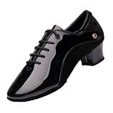 FB, профессиональная мужская обувь для латинских танцев, подлинный национальный стандарт, мягкая подошва, лакированная кожа на среднем каблуке, домашняя обувь для социальных танцев