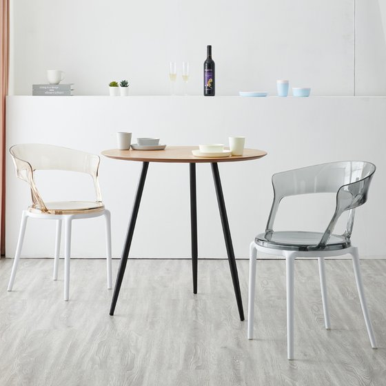 Transparent thickened cafe casual style creative dining chair