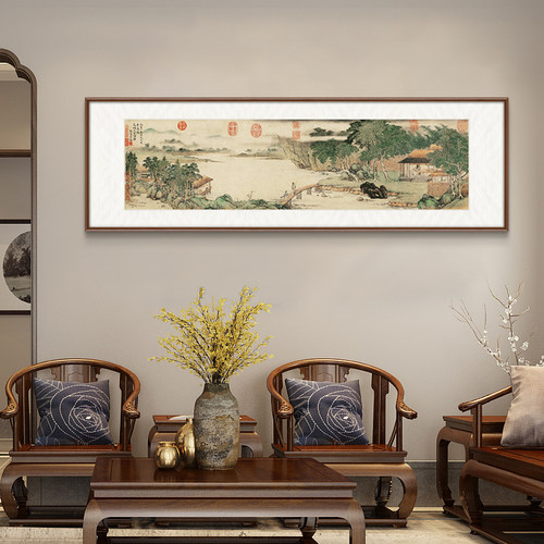 富春山居图新中式山水画客厅装饰画沙发背景墙办公室茶室风景挂画 - 图3