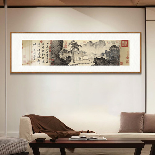 富春山居图新中式山水画客厅装饰画沙发背景墙办公室茶室风景挂画 - 图2