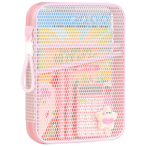 淡彩科目文件袋学生A4拉链试卷收纳袋多巴胺高颜值大容量资料袋 - 图3