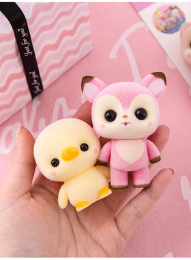 可爱风小动物植绒玩具装饰摆件