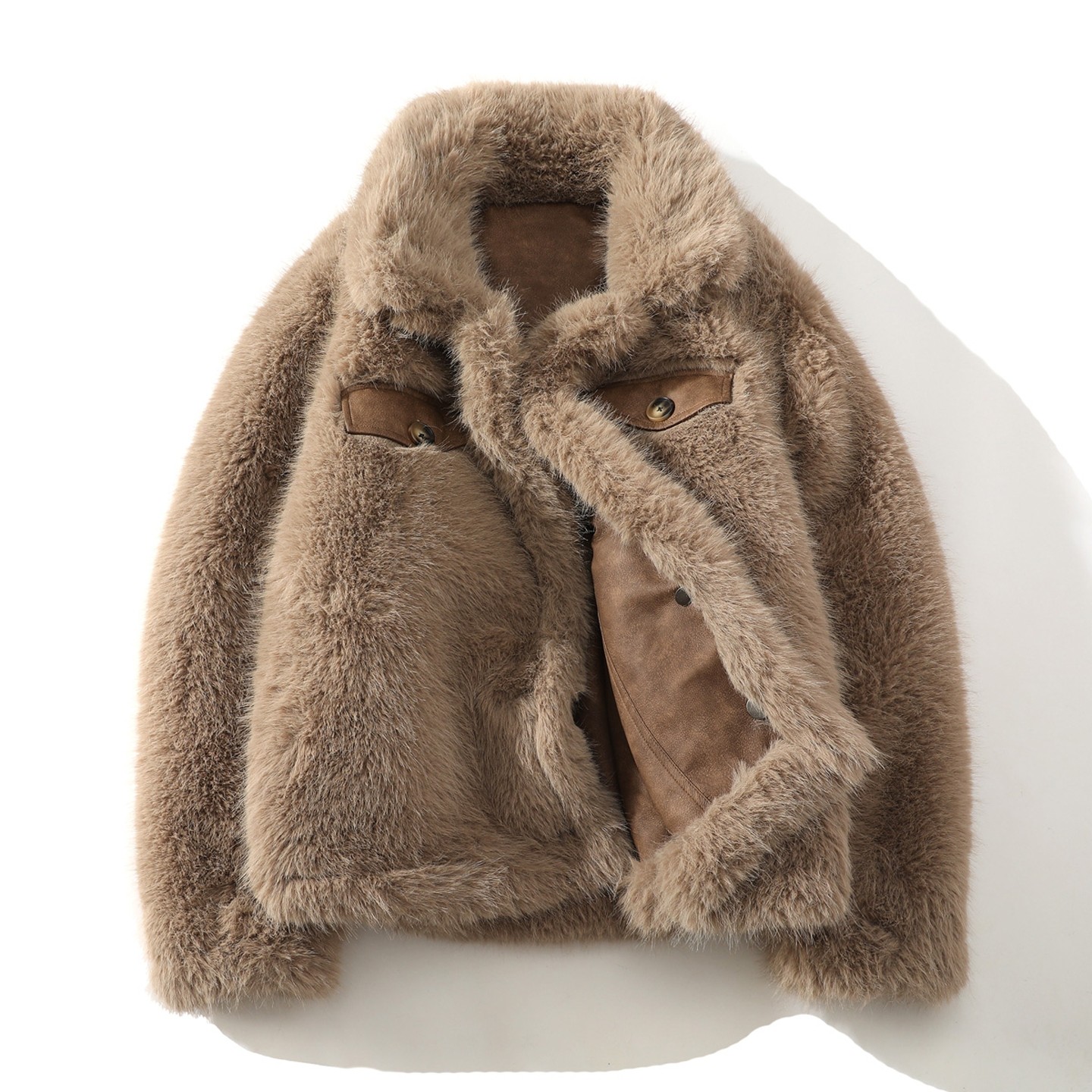 皮毛一体男士冬季大码加绒加厚皮衣短款机车服夹克男装羊羔毛外套,淘宝优惠券,粉丝福利购,淘宝优惠卷