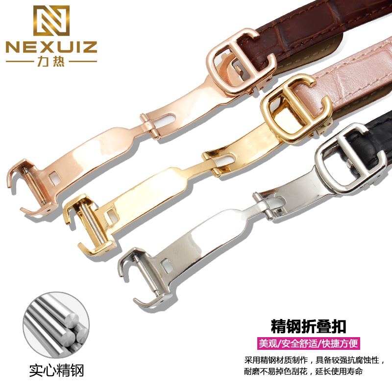 力热头层牛皮女表带 适用卡地亚蓝气球大中小号真皮表链 凸口8mm - 图2