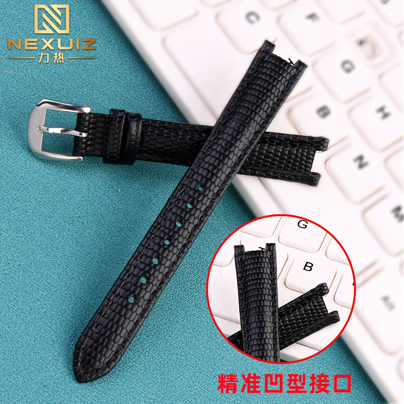 凹型真皮适配卡西欧she-4523手表带 nexuiz力热配件