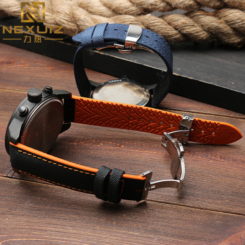 尼龙帆布表链卡西欧万国精工手表带 nexuiz力热配件