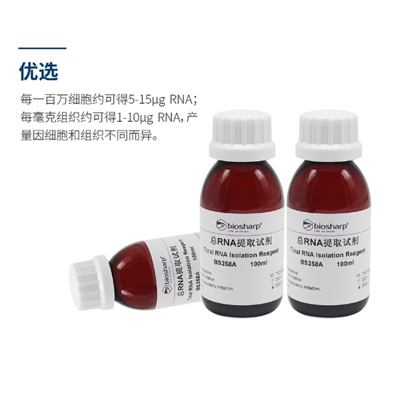 白鲨Biosharp BS258A总RNA提取试剂 Trizol Reagent总RNA分离-图0