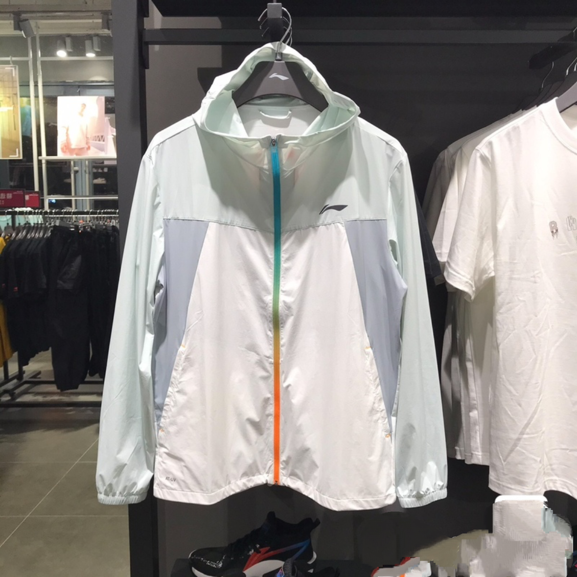 李宁运动冰感风衣男女夏薄款防晒皮肤衣跑步外套AFDU163 AFDT185 - 图1