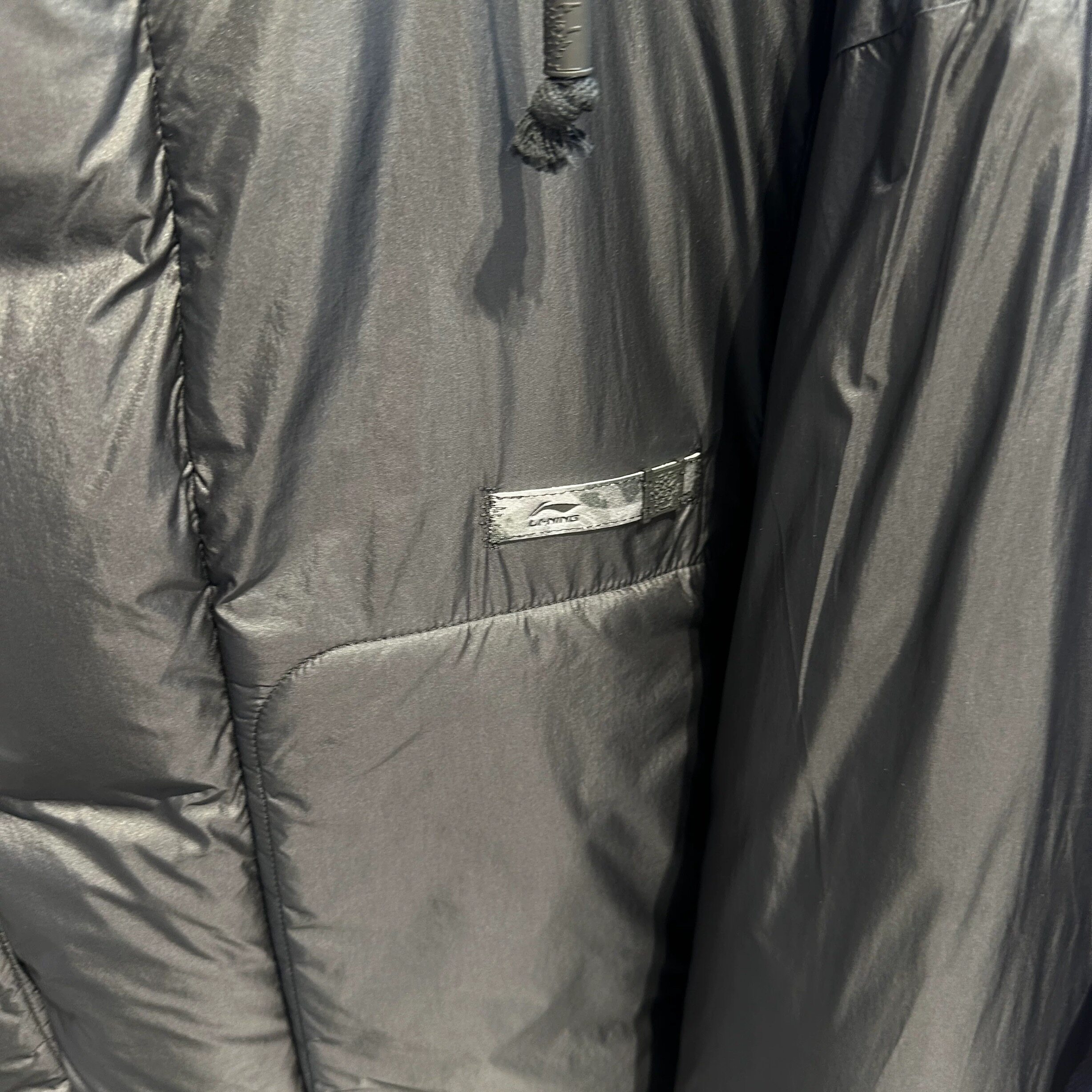 中国李宁成龙联名功夫男女防泼水简约运动拉链连帽羽绒服AYMV303