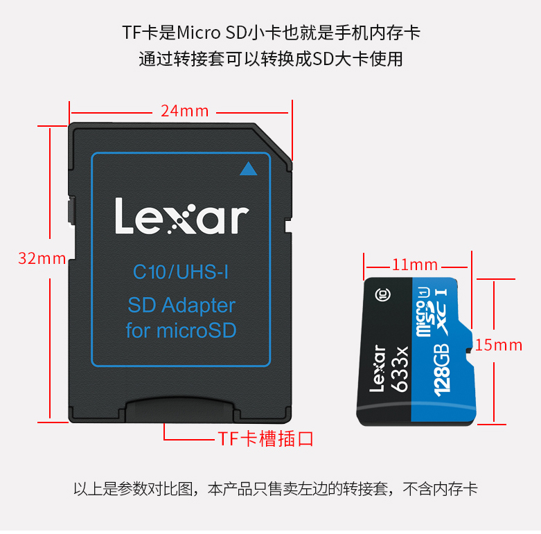 雷克沙667X内存卡卡套原装单反sd卡托tf卡套TF转SD车载导航适配器-图1