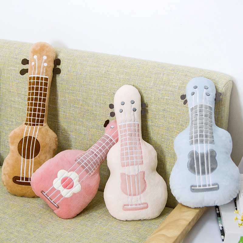 Simulated 3D guitar doll plush toy musical instrument ukulele pillow cushion doll children's birthday gift for women