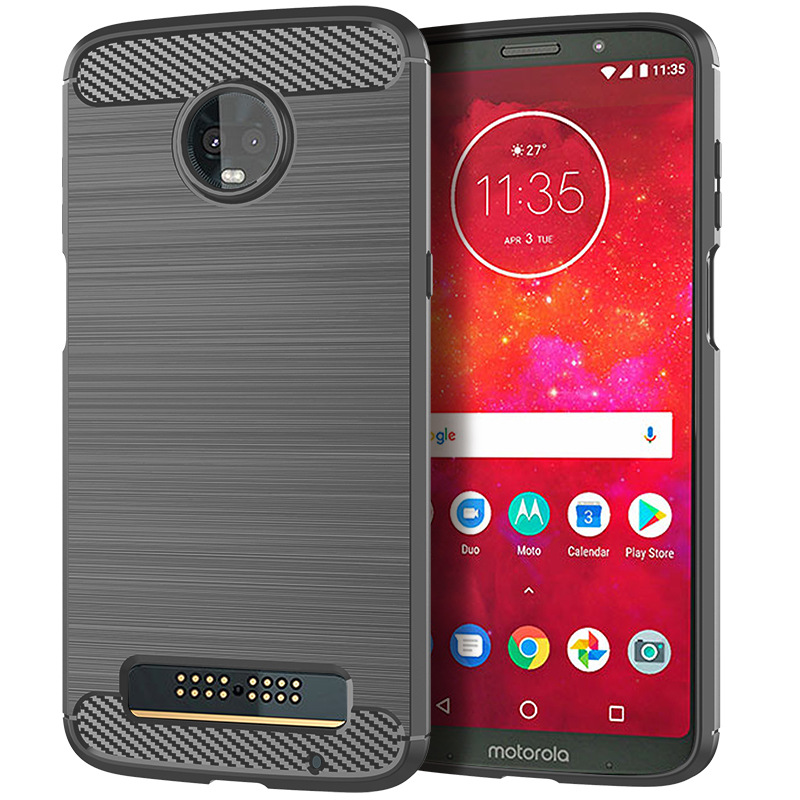 适用Moto Z3Play手机壳 Moto Z3 Play保护套拉丝防滑硅胶防摔软壳 - 图2