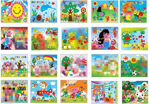 入门DIY大号粘贴画 立体手工益智玩具创意小礼品幼儿园礼物奖励 - 图0