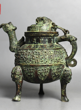 青铜器仿古鹰嘴壶酒壶古代酒器