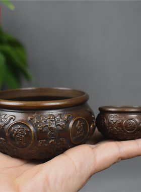 御如意仿古青铜器八福聚宝盆摆件