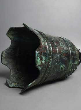 仿古青铜器双龙单钟挂钟摆件