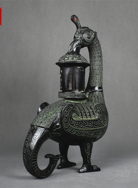 仿古风工艺品汉婚道具孔雀灯摆件