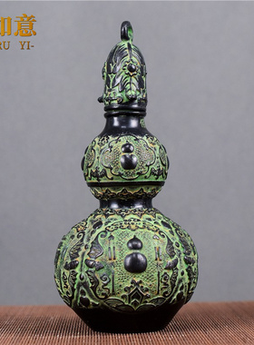 青铜器宝葫芦仿铜古典艺术品摆件