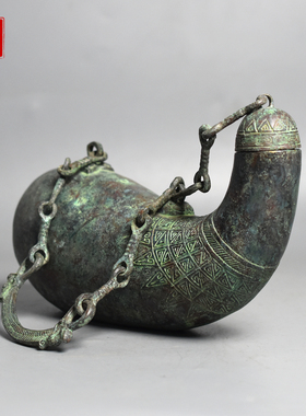 仿古青铜器提梁卣酒壶躺葫芦酒器