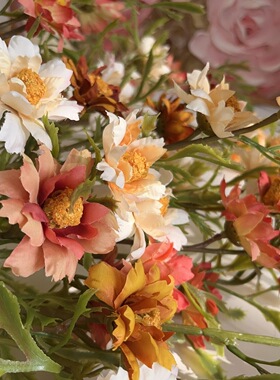 新款高级高档仿真花野菊野菊花假花餐桌花束摆设客厅装饰摆件插花