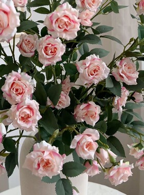 仿真泡泡玫瑰花束家居装饰摆件客厅卧室桌面花瓶插花假花装饰布置