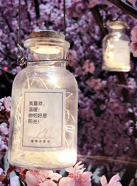 创意漂流瓶许愿瓶木塞led灯许愿瓶幸运星星玻璃瓶罐装饰礼物瓶子
