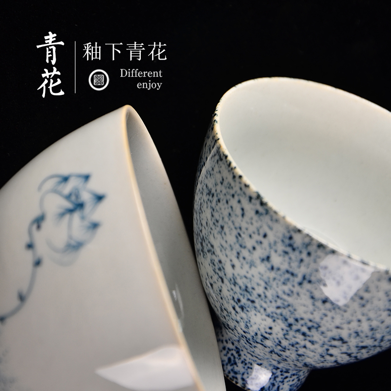 永利汇景德镇陶瓷手绘功夫品茗杯青花瓷小茶杯个人杯主人单杯茶具-图1