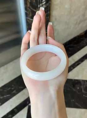 【520送礼】新款[手镯带证书]新疆白玉手镯少女款旺夫玉镯子DW