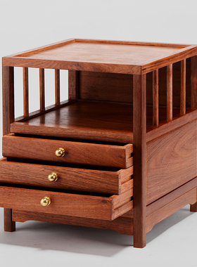 实木大果紫檀抽屉式包装盒摆件
