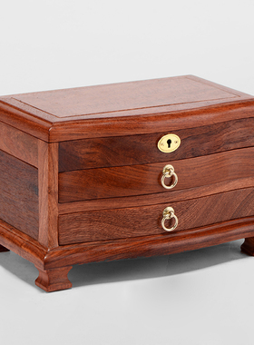 缅甸梳妆镜大果紫檀珠宝首饰盒